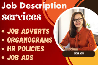 write job descriptions, postings, adverts, ads, organograms