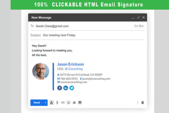 make clickable html email signature outlook signature, gmail within 2hrs