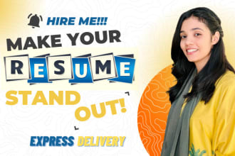 perform professional resume design and CV design in 6 hours
