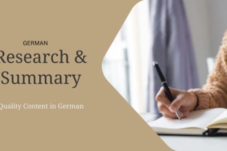 quality research and summary writing in german