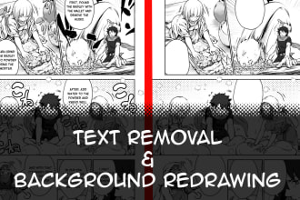 remove text and redraw backgrounds for manga and comics