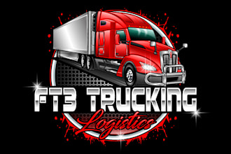 design trucking business,towing,transport,truck logo