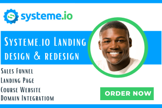 create systeme io sales funnel, landing page in systeme io