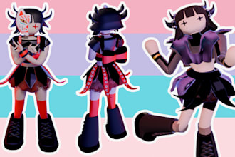 create 3d kawaii characters, mascots or original characters