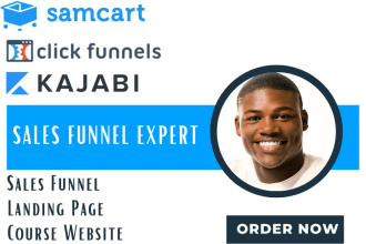 build amazing sales funnels or landing pages in kajabi samcart and clickfunnels