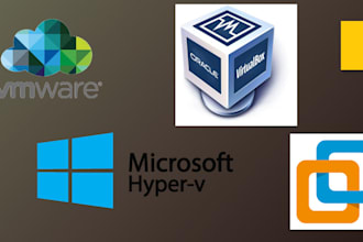 install virtual machines on hyperv, vmware and oracle box
