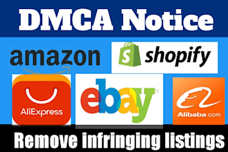 takedown copyright product listing on shopify, etsy, ebay, amazon under dmca
