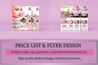 design salon, spa flyer, price list or brochure