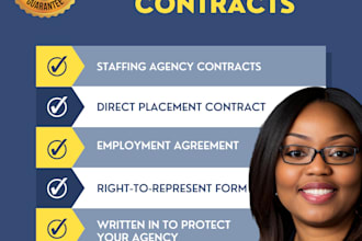 draft contracts for your staffing agency or healthcare staffing agency