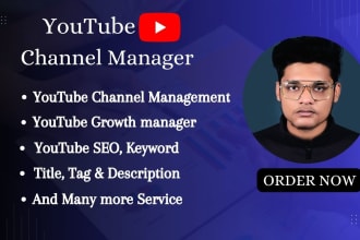 do your youtube channel create setup, management and optimize