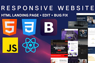 build responsive website in HTML CSS js bootstrap