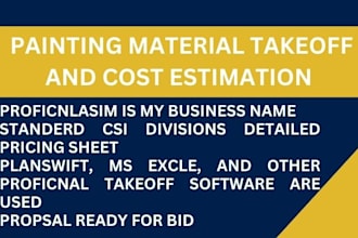 do painting material takeoff and cost estimation