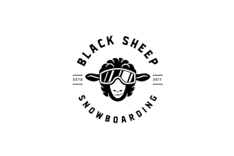 design acknowledged and trusted snowboard school logo