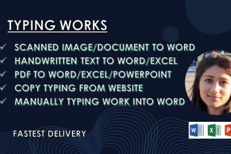 do fast typing job and retype scanned documents