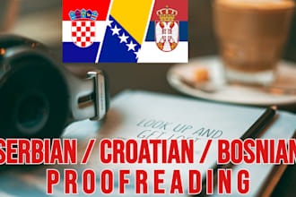 proofread text in serbian, croatian and bosnian languages