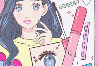 draw cosmetics illustration for your business