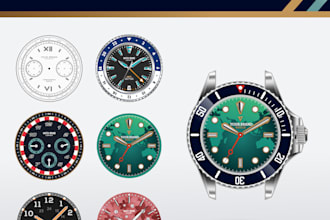 create custom watch dial design in vector