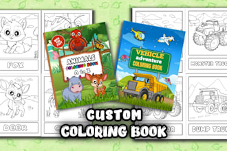 design coloring book pages and book cover for amazon KDP and etsy