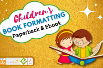 do children book formatting for paperback book, kdp amazon and ingramspark