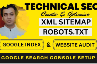fix XML sitemap, robots txt, google index, website audit