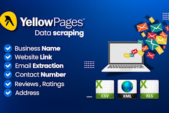 do web scraping for businesses on yellow pages website