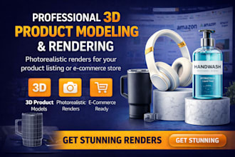 create amazon product listing images, 3d product rendering and modeling