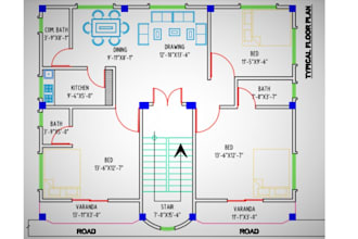 do 2d floor plan in auto cad
