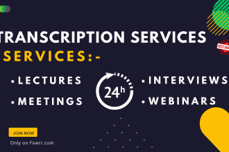transcribe audio and do video transcription in 24 hours