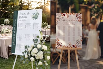 design stunning seating chart or table plan for your event