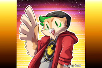 draw a custom furry headshot profile picture for your fursona