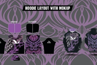 design custom jersey, hoodie, with 3d mokup