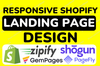 do one product shopify landing page design by pagefly, gempages, shogun, zipify