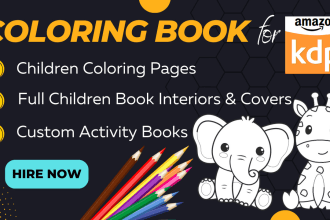 desing KDP coloring pages, coloring book interior, book cover