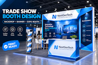 design backdrop, trade show banner, expo booth or exhibition display