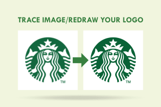vector trace or redraw your logo in vector format in 1 hours
