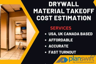 do  drywall material takeoff and cost estimation