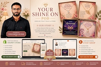 design and create your shine on pod website on etsy and shopify