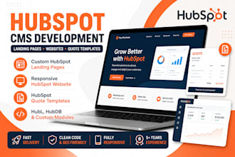 develop hubspot landing page, hubspot website, and hubspot quote