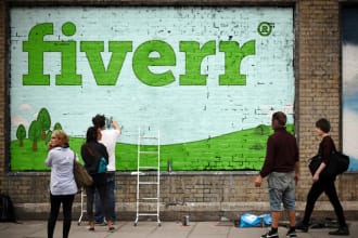 create a graffiti on wall with your text, logo or photo