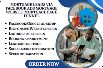 generate mortgage leads via facebook ads mortgage website mortgage page funnel