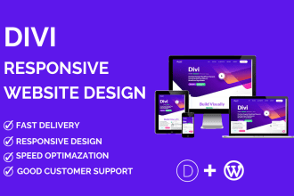 design a modern wordpress divi website  using divi theme