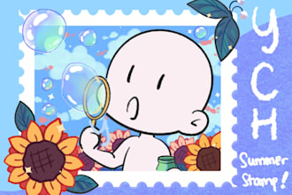 create cute ych chibi art
