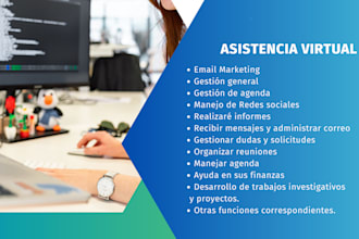seré tu asistente virtual organizada y confiable para tareas administrativas