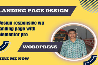 design responsive wp landing page with elementor pro