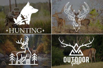 design modern hunting outdoor hiking camping mountain logo