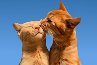 draw your pet into a vector art cartoon