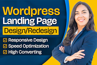design elementor landing page or responsive wordpress landing page
