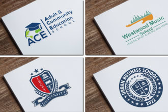 do minimalist college, university and education logo design in 24 hours