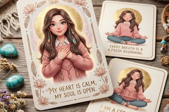 design card game board game affirmation cards card box mockup rule book design