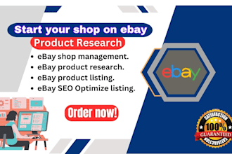 set up your ebay shop, add listings, SEO optimizing